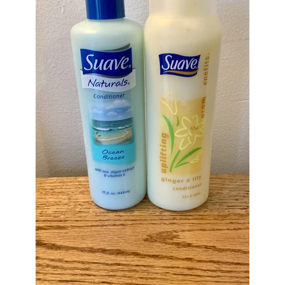 (2) Suave NATURALS Ocean Breeze Ginger Lily Conditioner SET y2k VTG 15oz Aroma